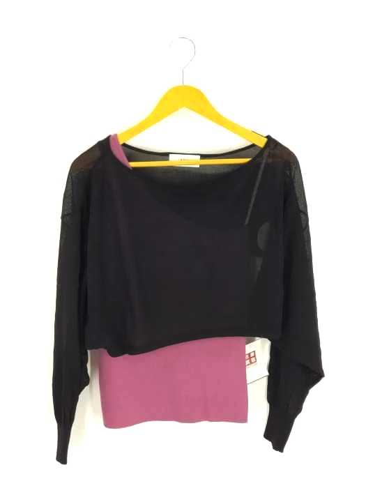 AZUL by moussy(アズールバイマウジー) ONE-SHOULDER KNIT SET TOPS レディース  M