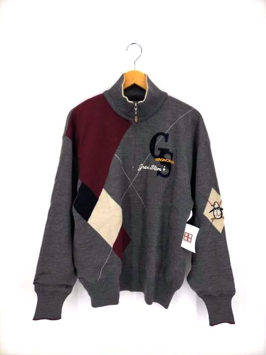 Munsingwear(マンシングウェア) 裏地メッシュ ハーフジップ ウールニット メンズ 表記無