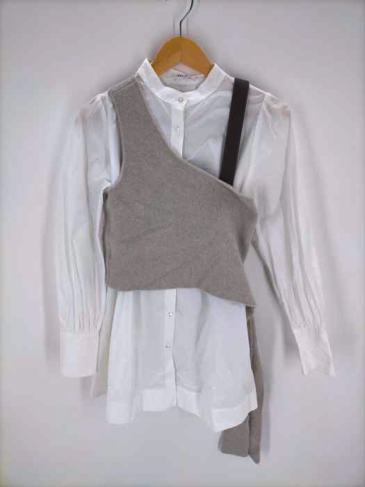 FRAY I.D(フレイアイディー) 21AW デザインニットビスチェレイヤードブラウス レディース ONE SIZE
