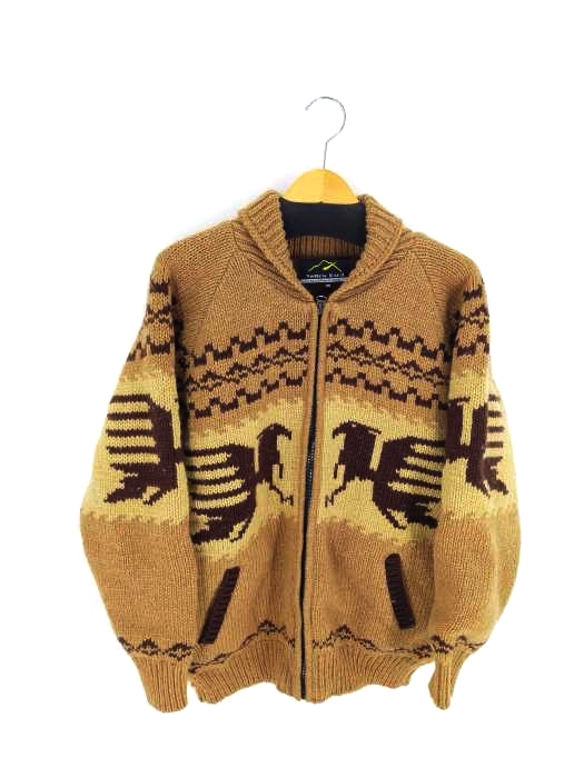 ユーズドフルギ USED古着 {{Yellow Band}} ハンドメイド 裏地フリース カウチン ニットジャケット メンズ JPN：M