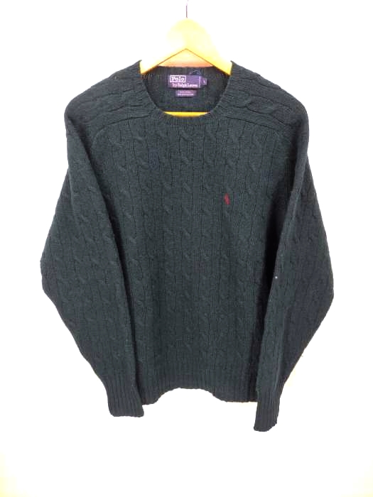 ポロバイラルフローレン Polo by RALPH LAUREN ポニー刺繍 ケーブル編み ウールニット メンズ JPN：L