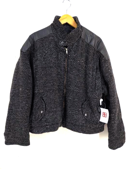 ユーズドフルギ USED古着 アルゼンチン製 gino for men レザー切替ウールジップアップブルゾン メンズ  46