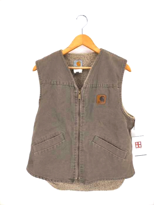 カーハート Carhartt herpa Fleece Lined Duck Canvas Work Vest. 裏ボア ダックベスト USA製 メンズ 表記無