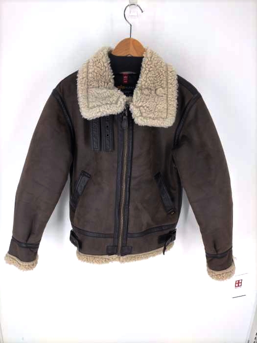 アルファインダストリーズ ALPHA INDUSTRIES フェイクムートン B-3 フライトジャケット メンズ  M