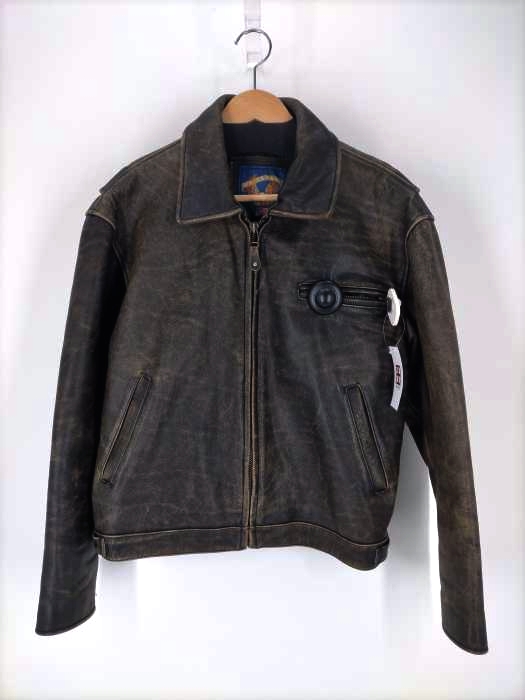 ユーズドフルギ USED古着 GIN URBAN カウレザー ブルゾン メンズ  42