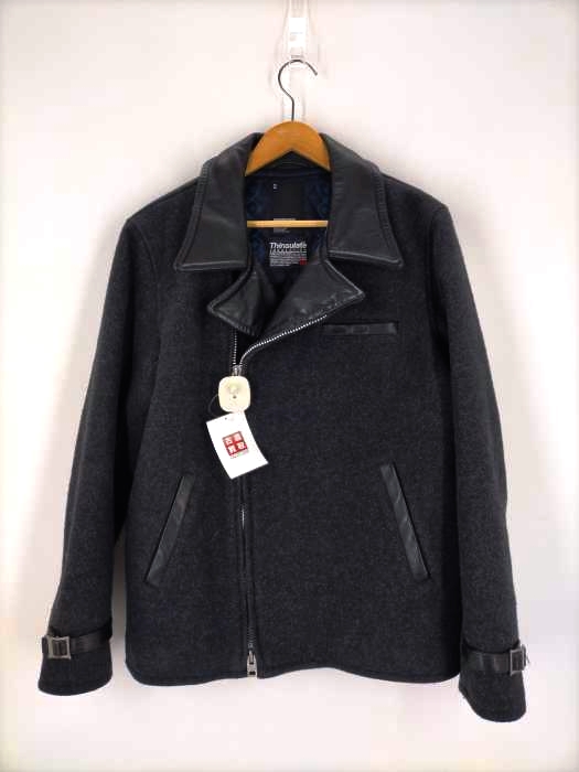 ネイバーフッド NEIGHBORHOOD police riders /mtl-jkt 襟レザーメルトンライダースジャケット thinsulate メンズ JPN:2