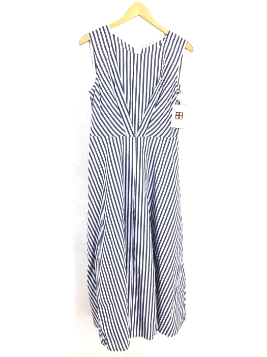 SIMPLICITE(シンプリシテェ) 20SS ストライプマエアキタックフレアーワンピース レディース 表記無