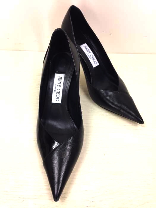 JIMMY CHOO(ジミーチュウ) CASS75 ナッパレザー×パテントレザーパンプス  レディース  37