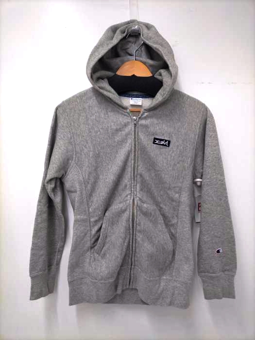 X-girl(エックスガール) BOX LOGO ジップアップパーカー レディース import：S