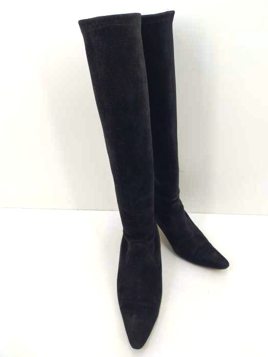 マノロブラニク MANOLO BLAHNIK スエード ロングブーツ レディース  361/2