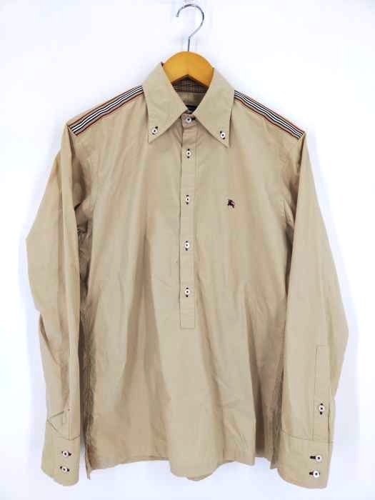 バーバリーブラックレーベル BURBERRY BLACK LABEL ストレッチ プルオーバーシャツ 台襟裏ノバチェク メンズ JPN:2