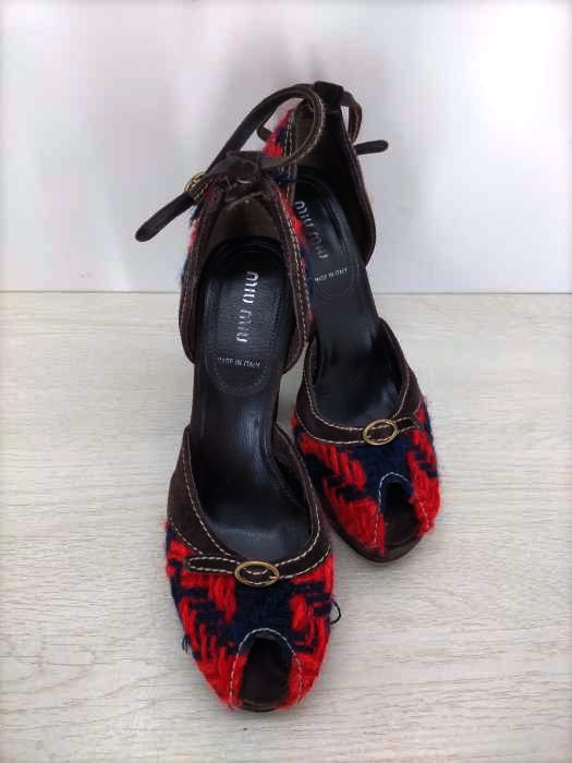 miu miu(ミュウミュウ) スエード切替ハイヒールサンダル レディース  37 ½