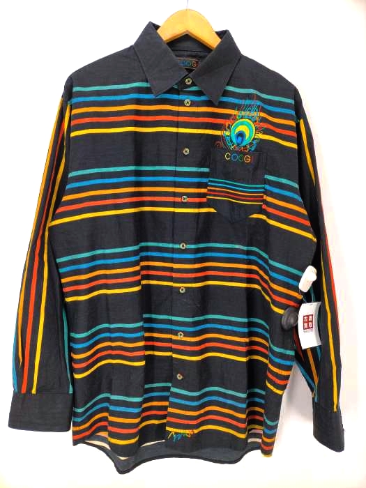 COOGI(クージー) ビッグシルエット胸刺繍ボーダーシャツ メンズ import：L