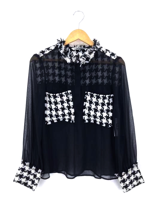 ZARA(ザラ) 比翼 ハーフボタン シャツ レディース  S