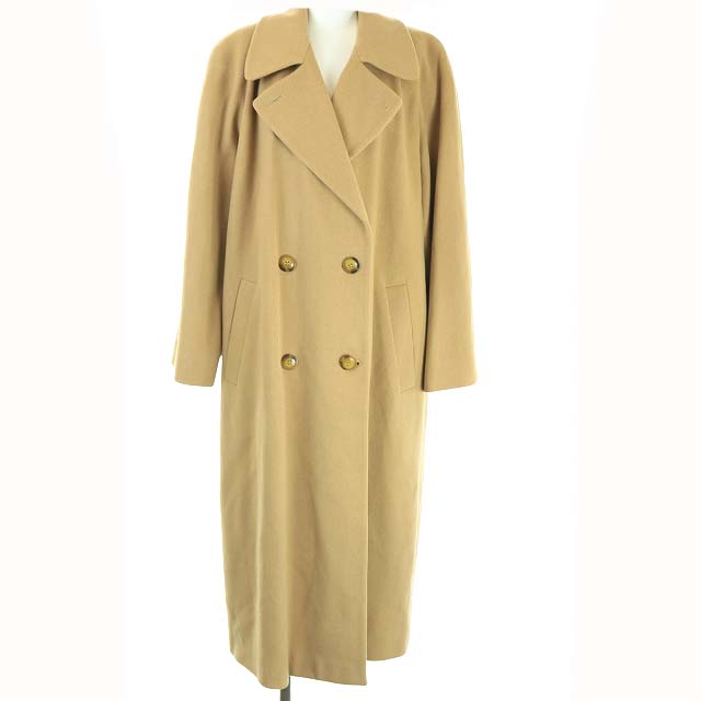 AQUASCUTUM(アクアスキュータム) チェスターコート アウター ダブル ロング ヘリンボーン カシミヤ混 ベージュ /KH レディース  サイズ表記なし実寸サイズをご参考下さい