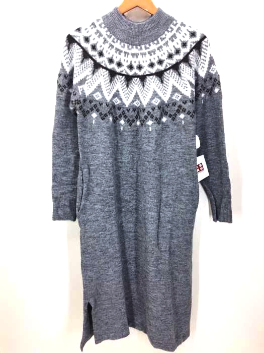 AZUL by moussy(アズールバイマウジー) 求心柄ニットワンピース レディース  M