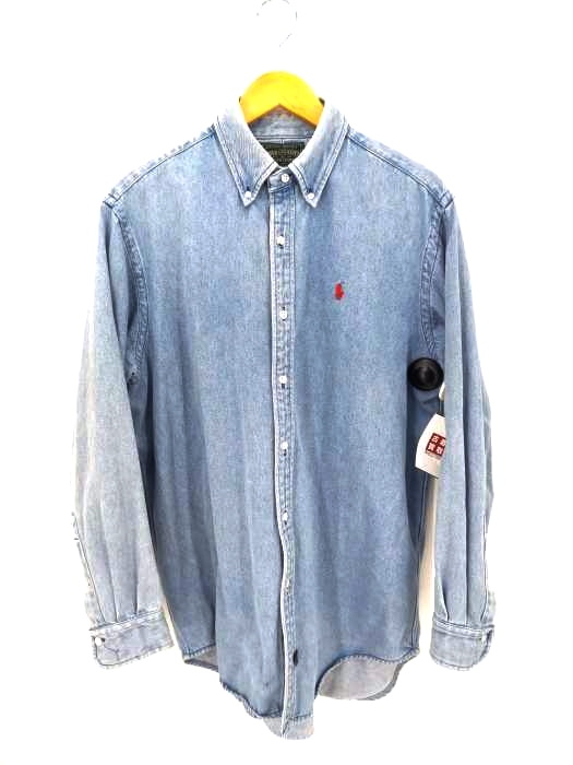 ポロカントリーラルフローレン POLO COUNTRY RALPH LAUREN 90S マレーシア製 デニムBDシャツ メンズ import：L