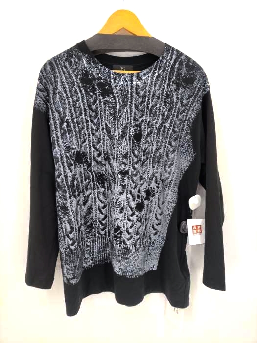 ワイズ Ys COTTON PLAIN STITCH PIGMENT PRINT BIG LONG SLEEVE T SHIRT レディース JPN：2