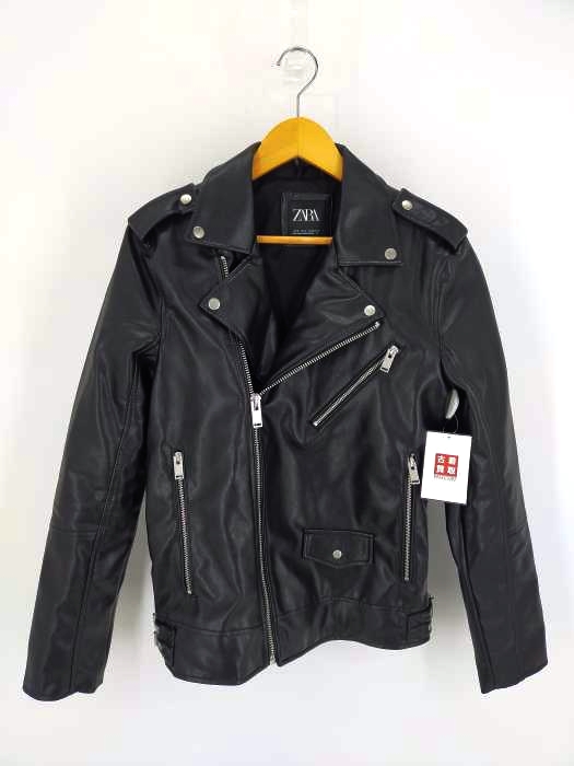 ザラ ZARA フェイクレザーダブルライダース メンズ import：S