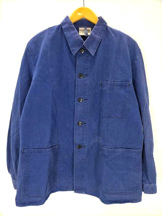 ユーズドフルギ USED古着 80S MAROUARDT & SCHULZ ユーロワーク ヘリンボーン ワークシャツ メンズ  50