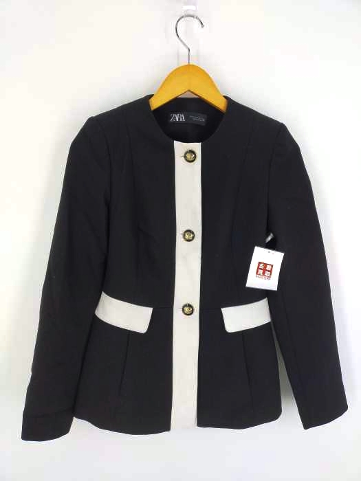 ザラ ZARA コントラスト テーラードブレザー レディース import：XS