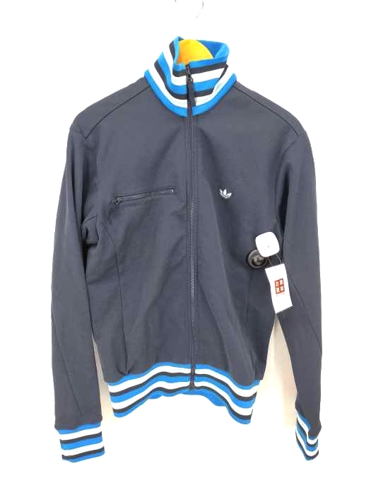 アディダス adidas 2005年8月製 MADE IN INDONESIA フロントジップハイネックトラックジャケット メンズ JPN：M