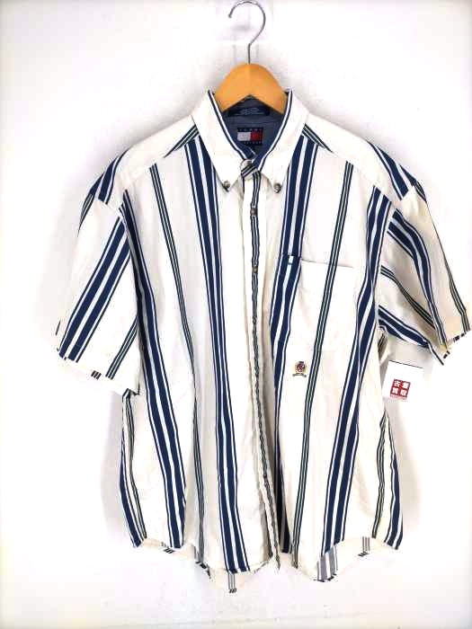 TOMMY HILFIGER(トミーヒルフィガー) ストライプ 半袖BDシャツ メンズ JPN：L