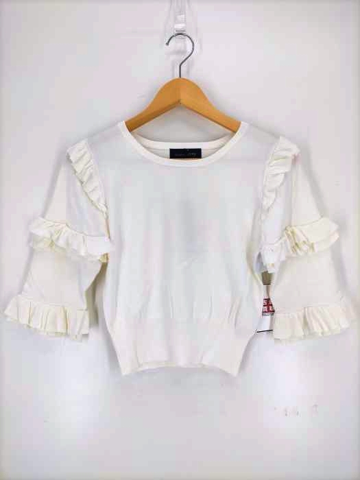 レオリーエブロア LeoryEBLOA フリルスリーブニットTOP レディース  FREE