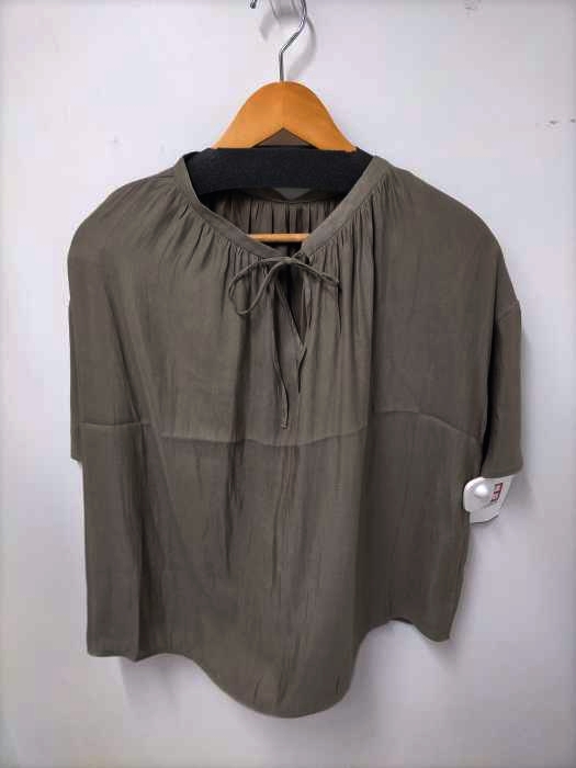 AZUL by moussy(アズールバイマウジー) オープンフロントネックギャザーブラウス レディース  S