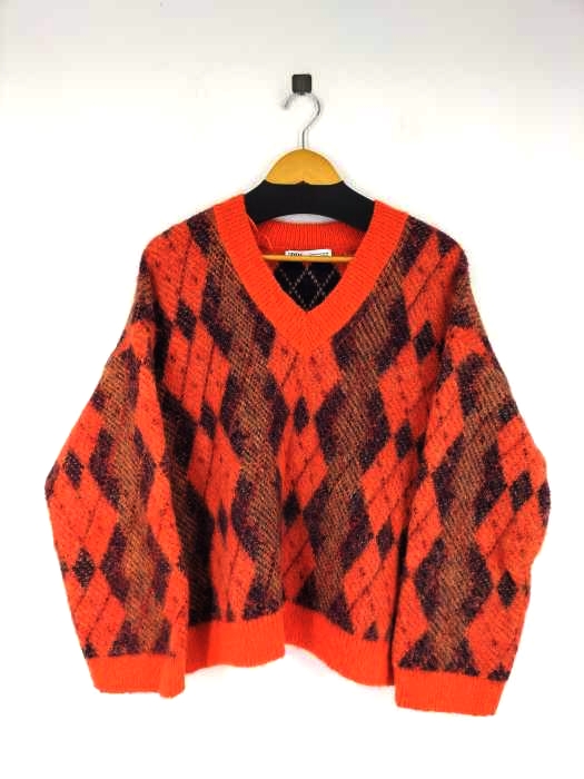 ザラ ZARA KNIT ARGYLE SWEATER レディース import：M