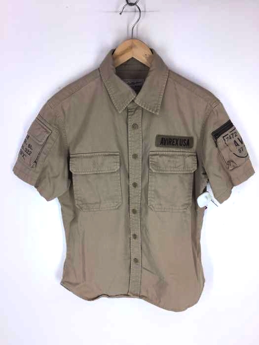 AVIREX(アヴィレックス) 別注 S/S FATIGUE KHAKI SH with SAN DIEGO PRINT メンズ トップス カジュアルシャツ