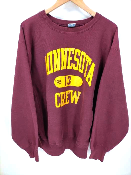 Champion(チャンピオン) 90S USA製 刺繍タグ REVERSE WEAVE MINNESOTA CREW アーチカプセル3段プリント クルーネックスウェット メンズ JPN:XL