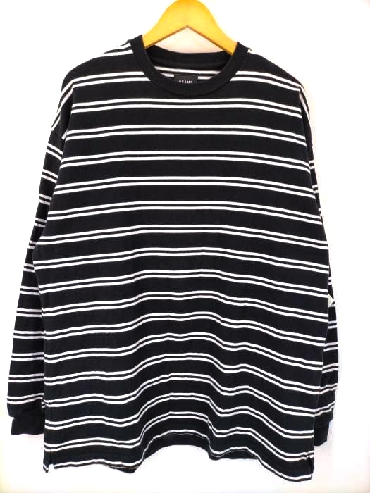 BEAMS(ビームス) マルチ ボーダー クルーネック ロング Tシャツ メンズ JPN：XL