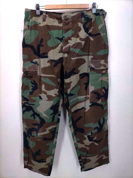 US ARMY(ユーエスアーミー) 90S CARIBBEAN NEEDLE POINT INC ウッドランドカモ コットンリップストップ カーゴパンツ メンズ  M-S