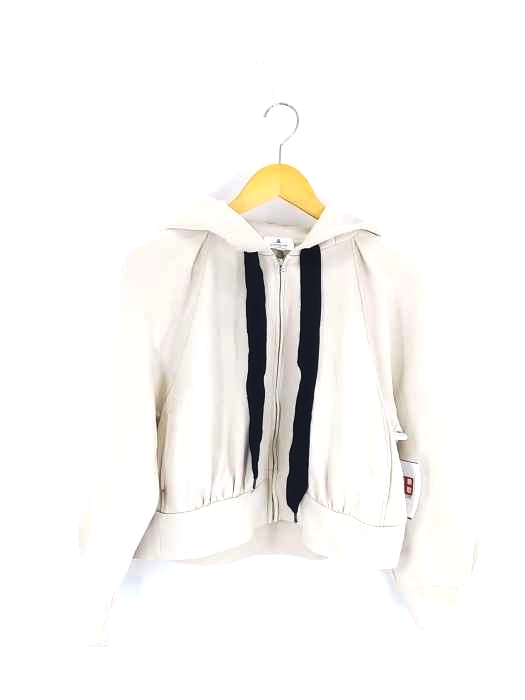 LANVIN en Bleu(ランバンオンブルー) タックデザインパーカー クロップド ジップアップパーカー レディース JPN：38