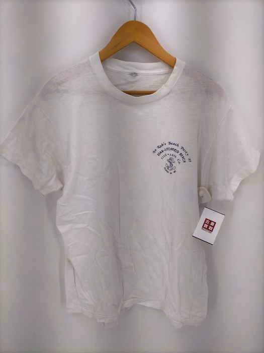 ユーズドフルギ USED古着 90S 裾袖シングル 胸元ラバープリントTシャツ メンズ  48