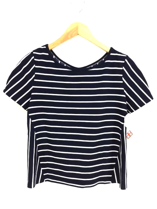 LANVIN en Bleu(ランバンオンブルー) ボーダーバックリボン半袖カットソー レディース  38