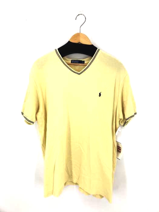 Polo by RALPH LAUREN(ポロバイラルフローレン) ワンポントロゴ Vネック鹿の子カットソー メンズ import:XL