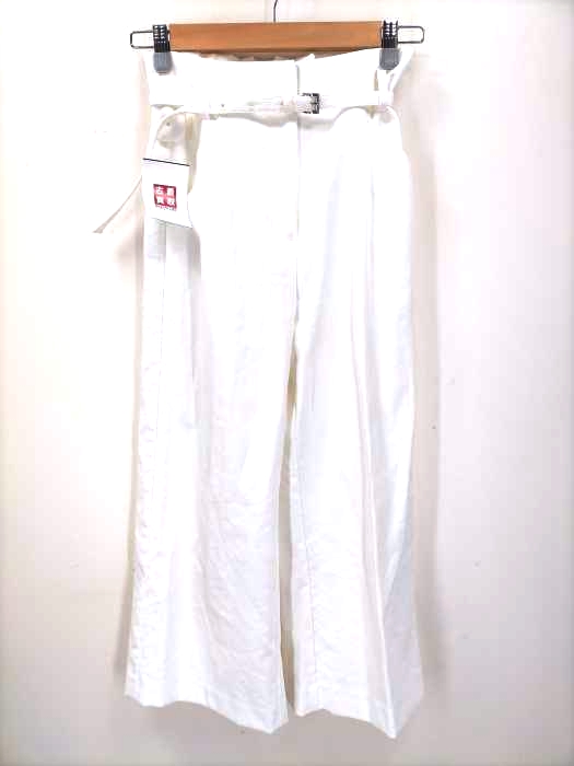 PLST(プラステ) リネンブレンドストレッチワイドクロップドパンツ レディース JPN：S