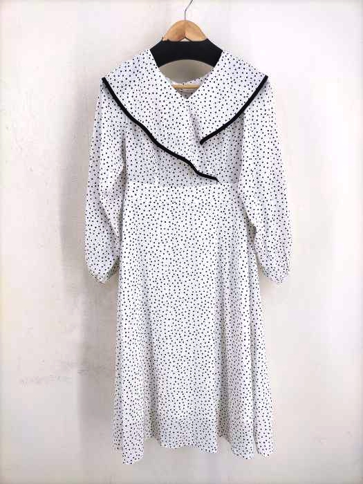 tocco closet(トッコクローゼット) 配色ライン入りドットカシュクールワンピース レディース JPN：M
