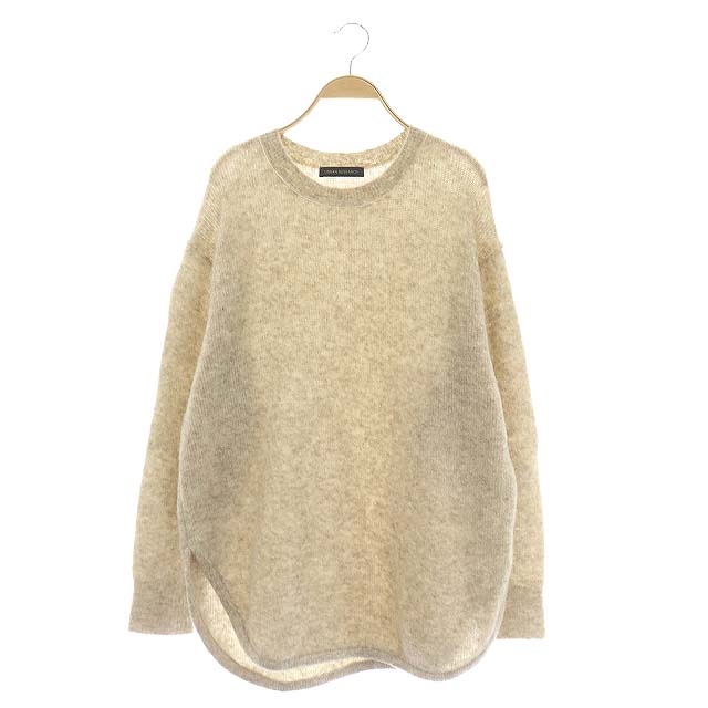 URBAN RESEARCH(アーバンリサーチ) 20AW スーリーヤーン ラウンドヘムニット セーター プルオーバー 長袖 チュニック丈 アルパカ混 F ベージュ /HS レディース  F