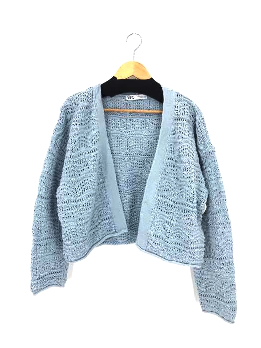 ZARA(ザラ) ボタンレス ローゲージニット カーディガン レディース import：M