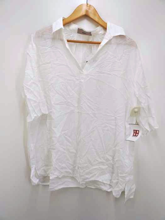AZUL by moussy(アズールバイマウジー) スキッパーバックギャザーチュニックシャツ レディース  M
