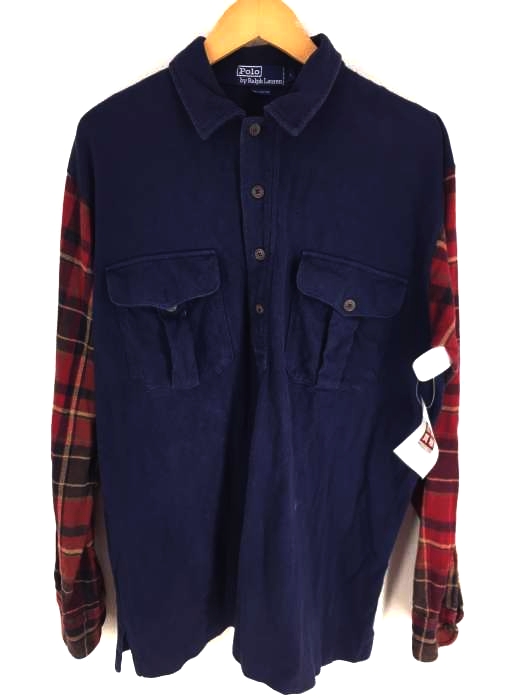 Polo by RALPH LAUREN(ポロバイラルフローレン) 袖切替長袖シャツ メンズ  L