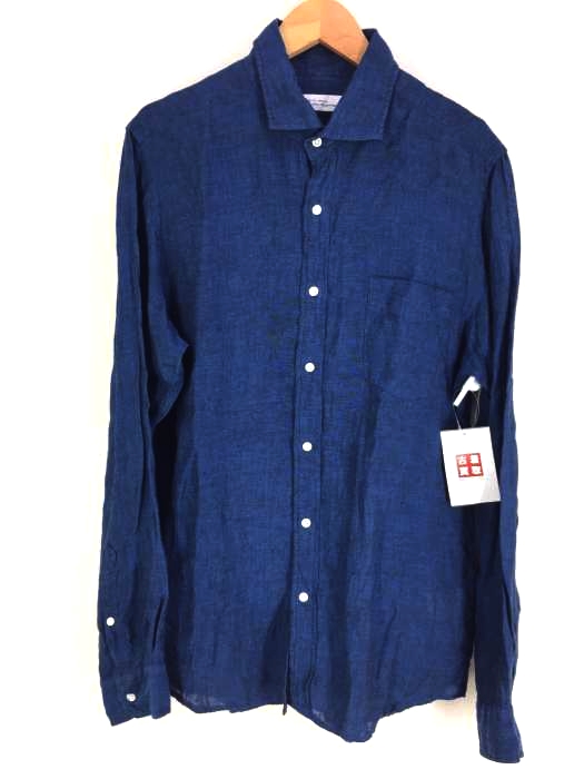 UNITED ARROWS green label relaxing(ユナイテッドアローズグリーンレーベルリラクシング) NM LINEN シャンブレー M/ワイドカラー シャツ メンズ  L