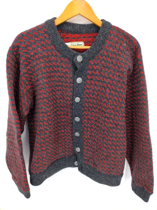 エルエルビーン L.L.Bean 80S MADE IN NORWAY birds eye knit cardigan メンズ import：M