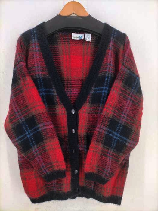 ユーズドフルギ USED古着 PAUL HARRIS DESIGN モヘアアクリル チェック柄カーディガン レディース JPN：M