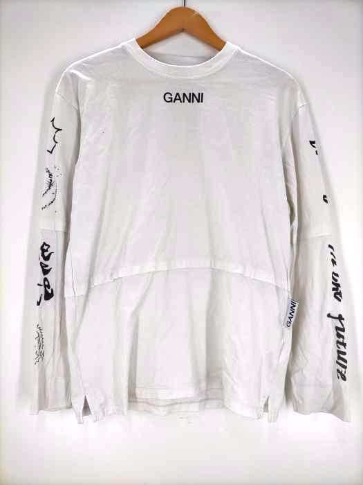 ガニー Ganni 両面プリント レイヤード L/S Tシャツ レディース XXS
