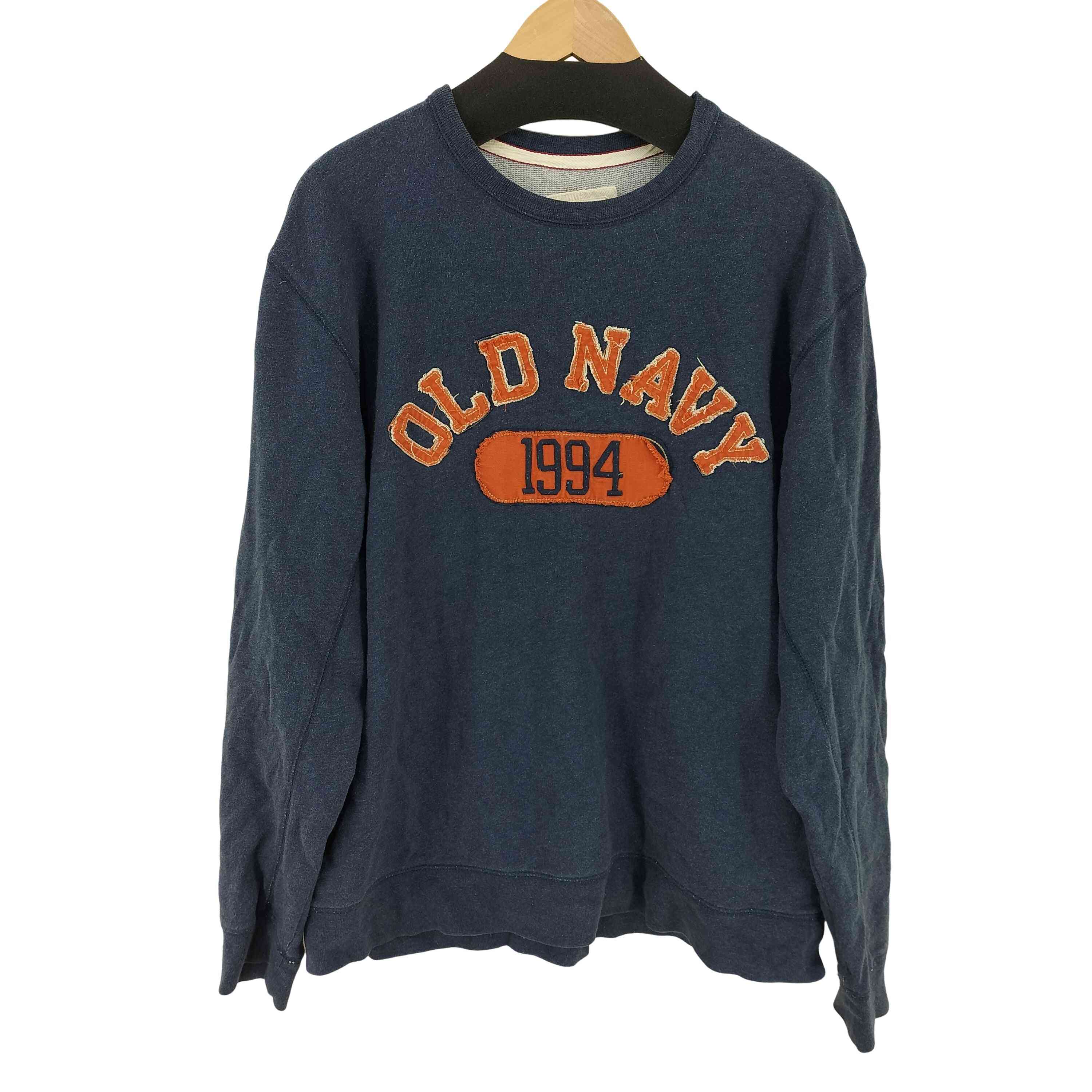 OLD NAVY(オールドネイビー) ロゴワッペン クルーネックスウェット メンズ import：L 【中古】【ブランド古着バズストア】