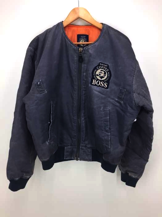 USED古着(ユーズドフルギ) BOSS ノーカラー MA-1 ワッペン メンズ 表記無